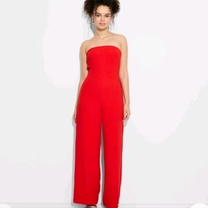 Women's Wide Leg Tube Jumpsuit - Wild Fable Red XS